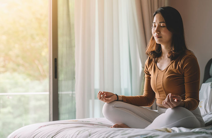 woman meditating